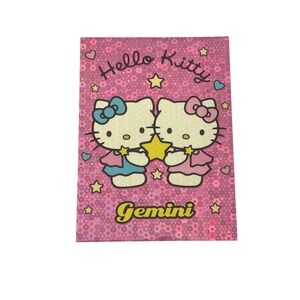Hello‎ Kitty Gemini Zodiac Card Glittery Pink Stars Double Cute Kawaii